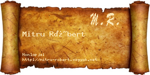 Mitru Róbert névjegykártya